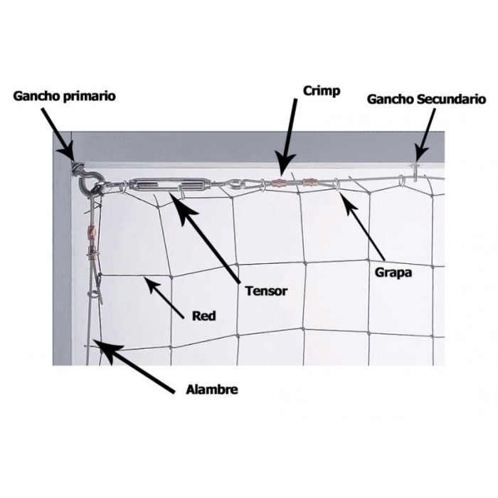 Sistema de redes para pombos e gaivotas quadrado 50x50 mm - cor preta
